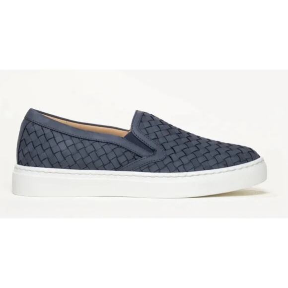 M. Gemi 'The Cherchio' Sneaker Women's 39 / US 8.5 Navy Blue Woven Slip On Shoe - Picture 1 of 10
